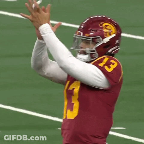 Football Player Clapping In Red Jersey And Helmet GIF