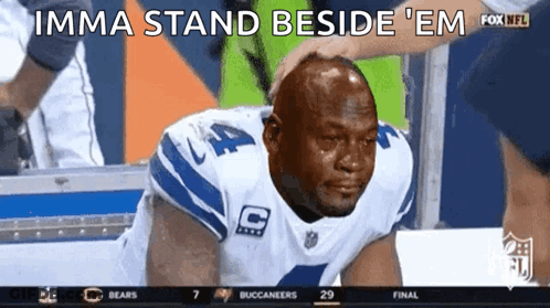 Football Player Crying With Imma Stand Beside Em GIF