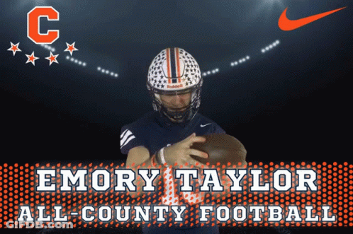 Football Player Emory Taylor Holding Ball GIF