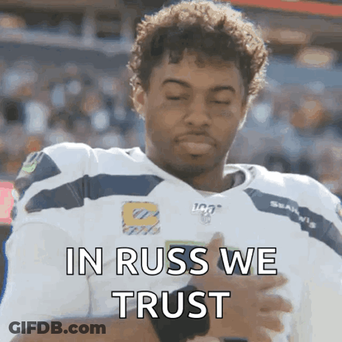 Football Player Eyes Closed In Russ We Trust GIF