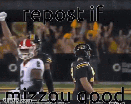 Football Player Fist In Air Repost If Mizzou Good GIF