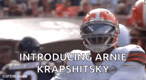 Football Player Helmet Introducing Arnie Krapshinsky GIF