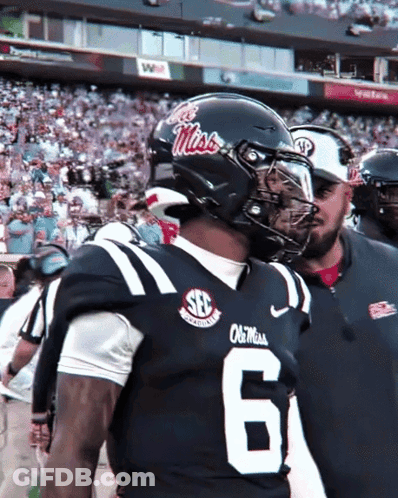 Football Player Helmet Saying Mississippi GIF