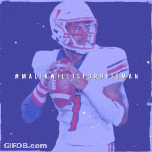Football Player Holding Ball With Malikwillisforneisman GIF
