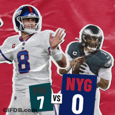 Football Player Holding NYG 7 Vs 0 Sign GIF