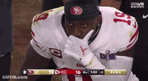 Football Player In 49Ers Hat And Gloves GIF