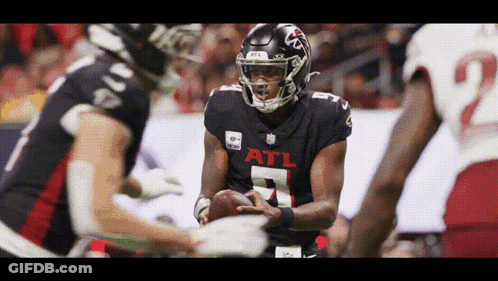 Football Player In Atl Jersey Holding Ball GIF