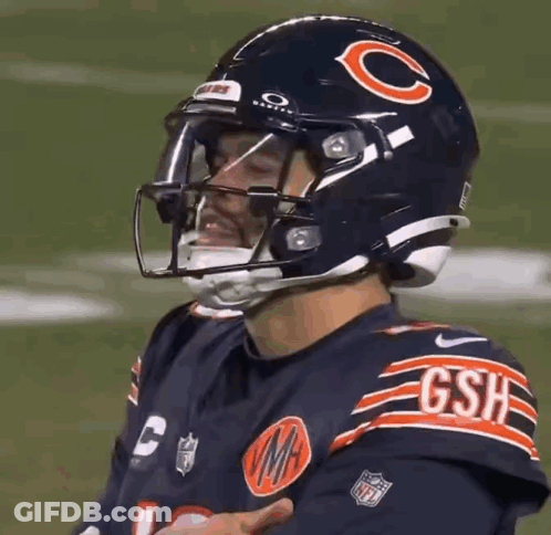 Football Player In Bears Helmet And Jersey GIF