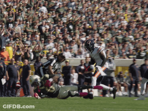 Football Player In Bears Jersey Running GIF