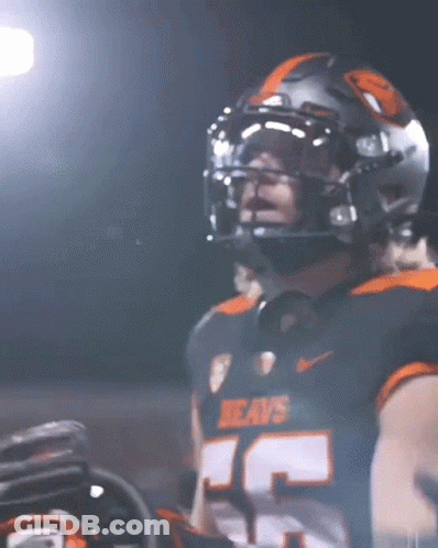 Football Player In Beavs Jersey GIF