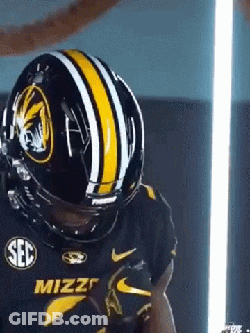 Football Player In Black And Yellow Helmet And Jersey GIF
