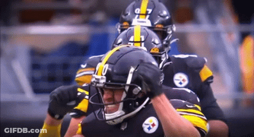 Football Player In Black And Yellow Helmet Number 27 GIF
