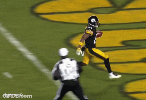 Football Player In Black And Yellow Uniform Number 12 GIF
