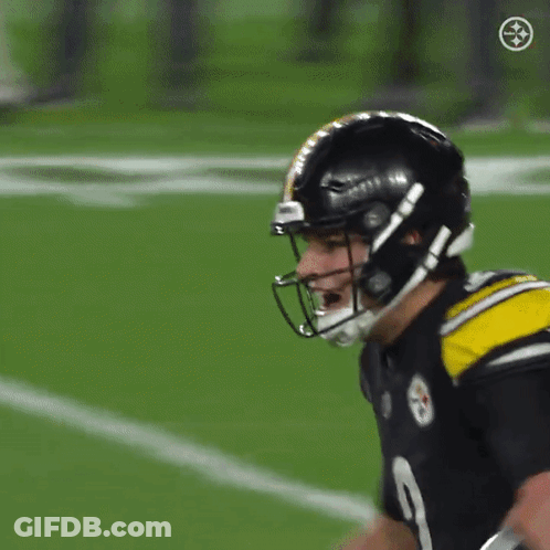 Football Player In Black Helmet Running GIF