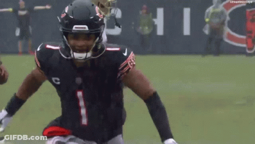 Football Player In Black Jersey Number 1 GIF