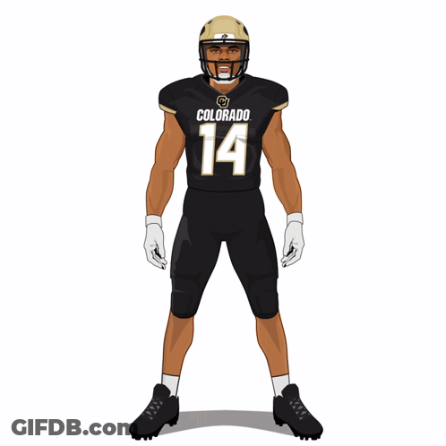 Football Player In Black Jersey Number 14 GIF