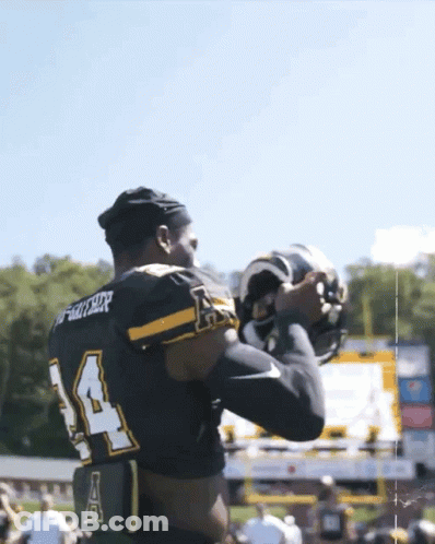 Football Player In Black Jersey Number 14 GIF