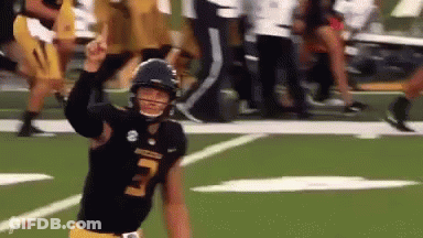Football Player In Black Jersey Number 3 GIF