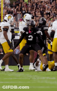 Football Player In Black Jersey Number 3 GIF