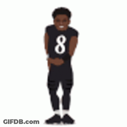 Football Player In Black Jersey With Number Eight GIF