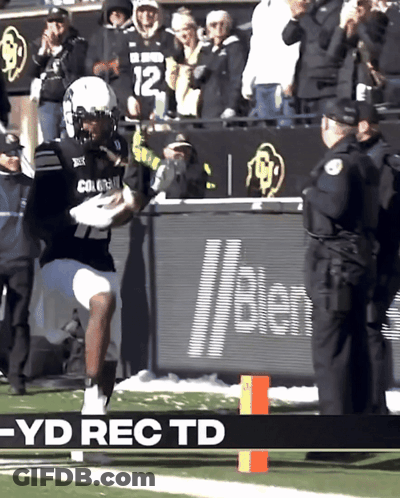 Football Player In Black Uniform Number 12 GIF