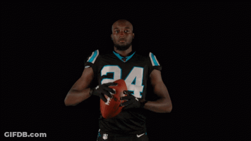 Football Player In Black Uniform Number 24 GIF