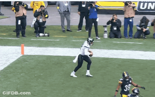 Football Player In Black Uniform Number 33 GIF