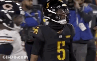 Football Player In Black Uniform Number 5 GIF