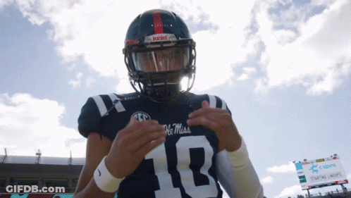 Football Player In Blue And White Uniform Number 13 GIF