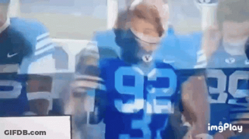 Football Player In Blue Jersey 92 Dancing GIF