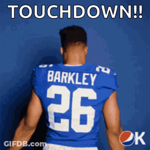 Football Player In Blue Jersey Barkley 26 GIF