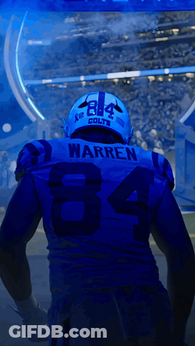 Football Player In Blue Jersey Named Warren GIF