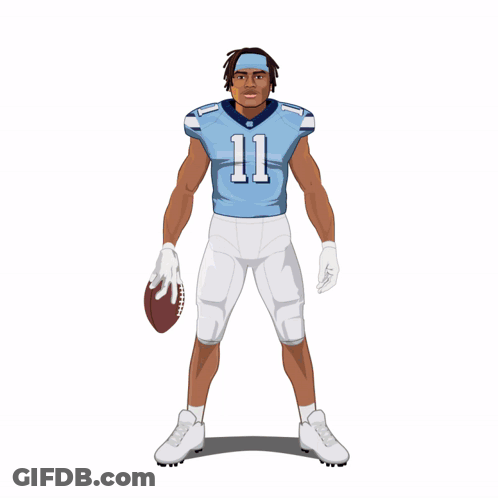 Football Player In Blue Jersey Number 1 GIF