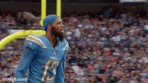 Football Player In Blue Jersey Number 13 GIF