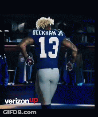 Football Player In Blue Jersey Number 13 GIF