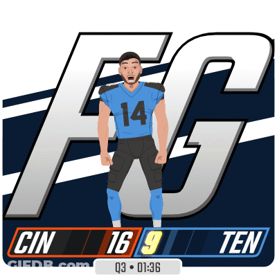 Football Player In Blue Jersey Number 14 GIF
