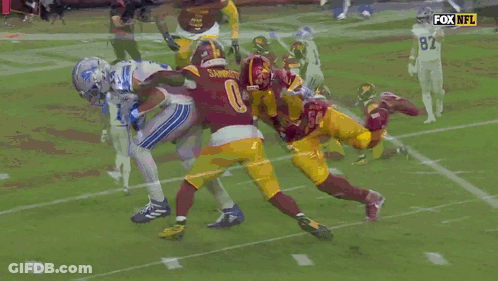 Football Player In Blue Jersey Number 14 GIF