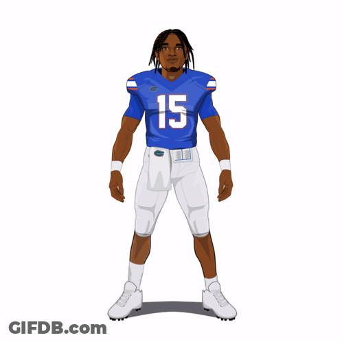 Football Player In Blue Jersey Number 15 GIF