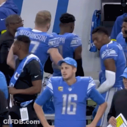 Football Player In Blue Jersey Number 16 GIF