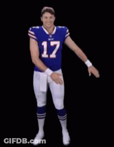 Football Player In Blue Jersey Number 17 Dancing GIF
