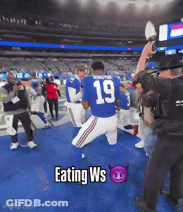 Football Player In Blue Jersey Number 19 GIF