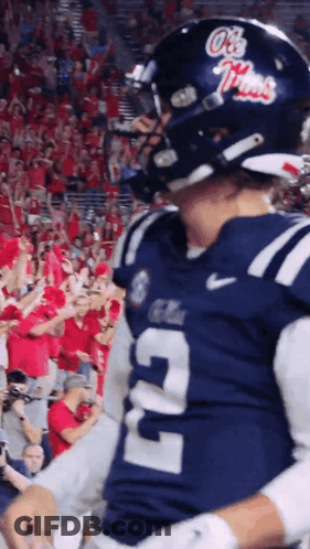Football Player In Blue Jersey Number 2 GIF