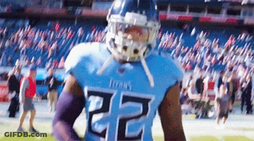 Football Player In Blue Jersey Number 22 GIF