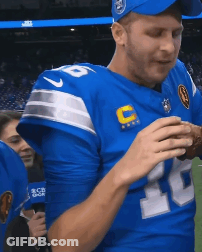Football Player In Blue Jersey Number 22 GIF