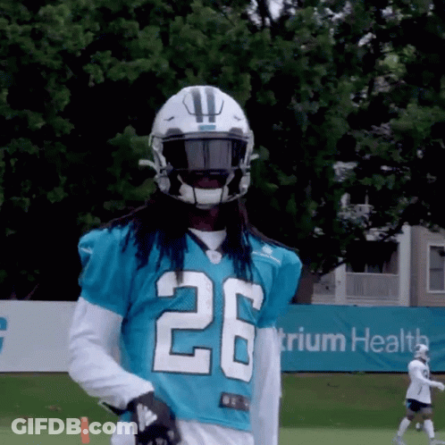 Football Player In Blue Jersey Number 26 GIF