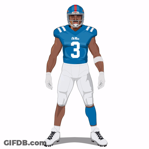 Football Player In Blue Jersey Number 3 GIF