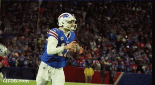 Football Player In Blue Jersey Number 4 GIF