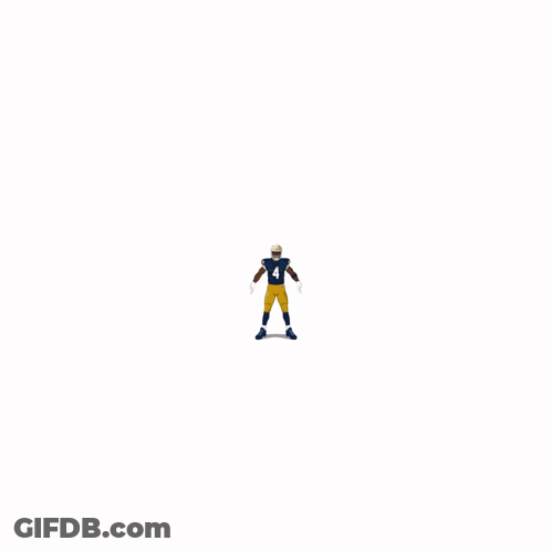 Football Player In Blue Jersey Number 67 GIF