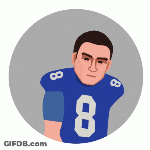 Football Player In Blue Jersey Number 8 GIF
