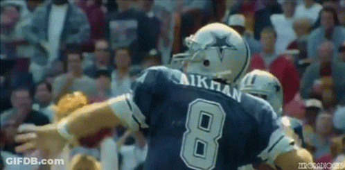 Football Player In Blue Jersey Number 8 GIF